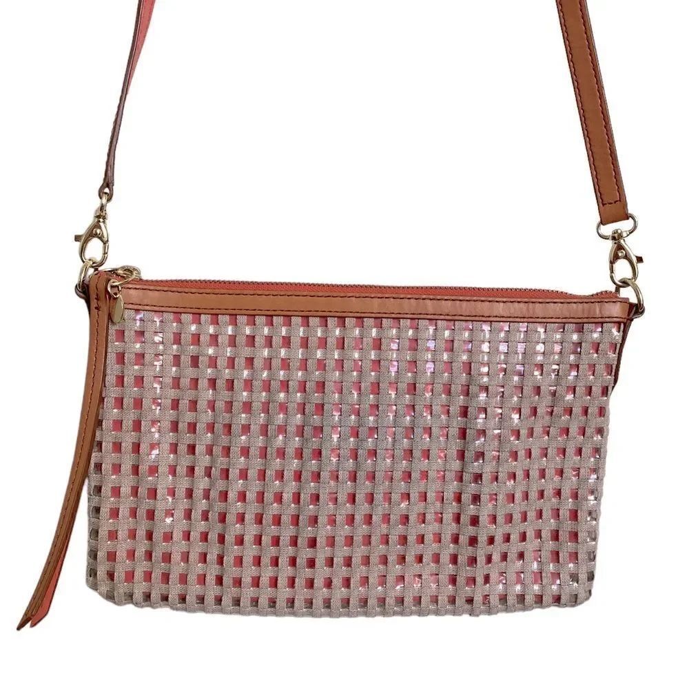 Fossil Crossbody Tan and Coral Purse